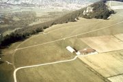 Blick aufs Roßfeld mit den damaligen Gebäuden